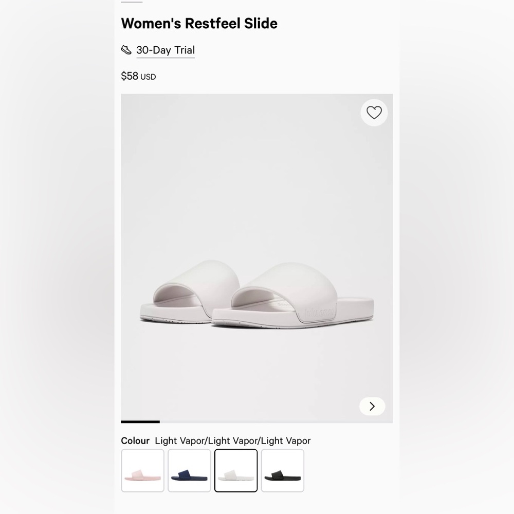 lululemon athletica White Women's Restfeel Slide Sandals - Picture 2 of 2